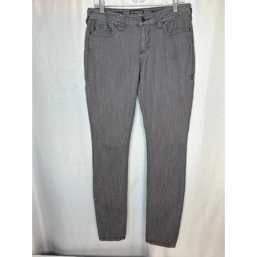 Affliction Black Premium Raquel Grey Jeans, Size 30 Grunge Goth Dark Fairy